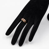 Anello vintage in oro giallo 14k con rubini e diamanti (0,08ctw)