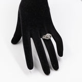 Anillo vintage de oro blanco de 18 quilates con diamantes de talla brillante (aprox. 0.90 quilates), años 60