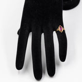 Bague vintage en or jaune 14 carats avec rubis synthétique taille marquise