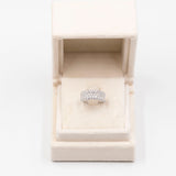 Anello vintage in platino a fascia con pavè di diamanti (2ctw)