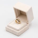 Anello vintage in oro giallo 18K con diamanti (0.40ctw ca.) e zaffiri, anni '60