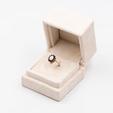 Anello vintage in oro giallo 9k con opale (0,40ct) e zaffiri blu (0,60ctw)