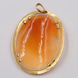 Vintage Muschel-Cameo-Anhänger aus 18 Karat Gelbgold, 50er/60er Jahre