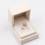 Vintage-Diamant-Blumenring (0.90 ctw) aus 14 Karat Weißgold, 60er Jahre