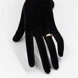 Anello vintage solitario in oro giallo 14k con diamante (0,15ct), anni '70