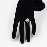 Anel vintage em ouro amarelo 14k com floco de neve e diamantes (1,25 ct), década de 70.