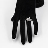 Anel vintage estilo contrarier em ouro branco 18k com diamantes (1 ct no total), década de 70.