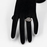 Anello antico in oro giallo 14k e argento con rosette, primi del '900