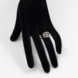 Anello antico in oro giallo 14k e argento con rosette, primi del '900