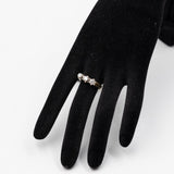 Anello trilogy vintage in oro giallo 14k con diamanti (0,42ctw), anni '70
