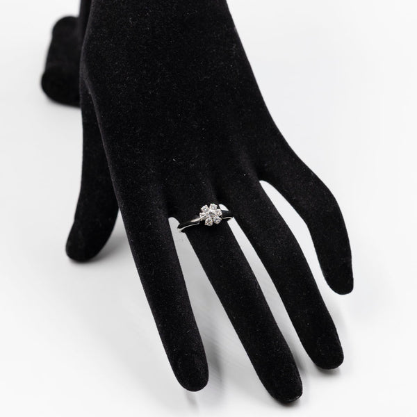 Anello vintage in oro bianco 14k con diamanti (0,45ctw)