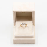 Anello trilogy vintage in oro giallo 14k con diamanti (0,42ctw), anni '70