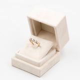 Anello trilogy vintage in oro giallo 14k con diamanti (0,42ctw), anni '70