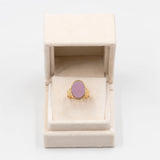 Bague vintage en or jaune 18 carats avec agate, années 50