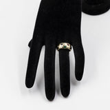 Bague vintage en or jaune 14 carats avec saphir, rubis, émeraude et diamants. Années 70