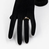 Anello vintage in oro giallo 14k con solitario (0,15ct), anni '70
