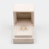 Anello vintage a "V" in oro giallo 14k con diamanti (0,09ctw), anni '70