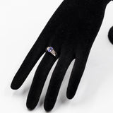 Anello vintage in oro bianco 9k con tanzanite (0,80ct) e diamanti (0,10ctw)