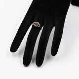 Bague vintage en or jaune 9 carats avec diamants et saphir