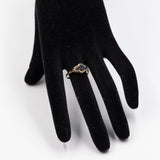 Bague vintage en or jaune 9 carats avec diamants et saphir