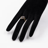 Anello vintage in oro giallo 14k con zaffiri e diamanti, anni '70