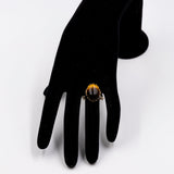 Vintage 9 Karat Gelbgold Tigerauge Ring, 70er Jahre