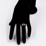 Vintage-Granatring aus 9-karätigem Gelbgold, 50er Jahre