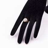 Anello vintage in oro giallo 18k e argento con rosette di diamante