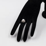 ANELLO vintage CON PERLA IN PLATINO 900 E DIAMANTI (0.40 CTW), anni '60