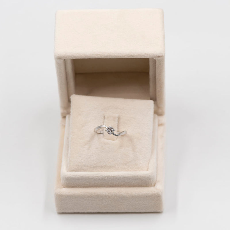 Anello vintage in oro bianco 14k con diamanti (0,08ctw)