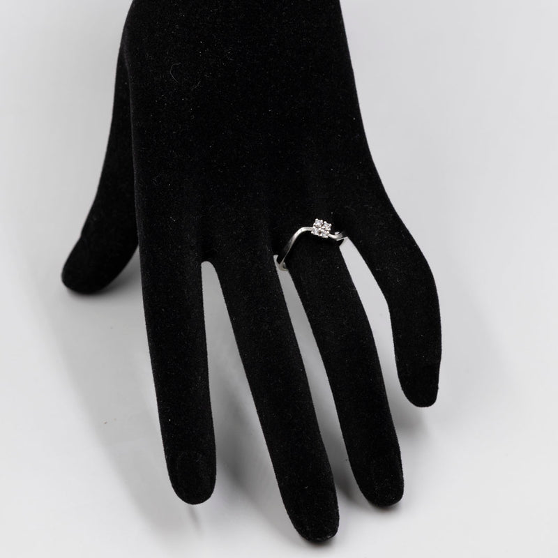 Anello vintage in oro bianco 14k con diamanti (0,08ctw)