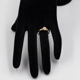 Anello vintage solitario in oro giallo 14k con diamante di 0,25ct, anni '70