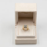 Vintage-Ring aus 14-karätigem Gelb- und Weißgold mit Diamanten im Brillantschliff (ca. 0.40 ctw), 70er Jahre