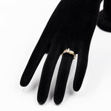 Vintage-Ring aus 14-karätigem Gelbgold mit zentralem Diamanten im Marquise-Schliff (ca. 0.25 ct) und seitlichen Diamanten im konischen Schliff, 70er/80er Jahre