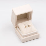 Anello vintage solitario in oro giallo 9k con diamante brown di 0,25ct