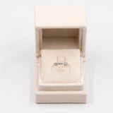 Anello vintage a veretta in oro bianco 9k con diamanti (0,25ctw)