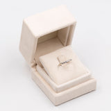 Anello vintage a veretta in oro bianco 9k con diamanti (0,25ctw)