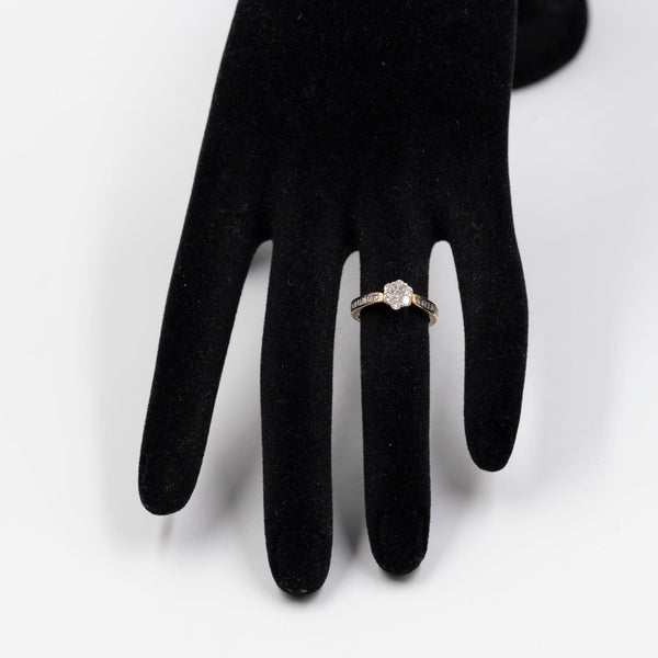 Anello vintage in oro giallo 9k con diamanti (0,45ctw)