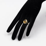 Anello vintage in oro giallo 8k con quarzo citrino