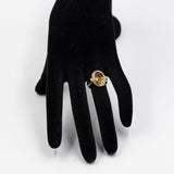 Anello vintage in oro giallo 8k con quarzo citrino