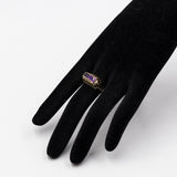 Anel vintage "RESERVADO" em ouro amarelo 8k com ametistas, década de 70