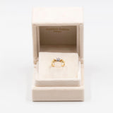 Anel solitário vintage "RESERVED" em ouro amarelo 14k com diamante (0,25 ct), década de 70