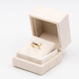 Anel solitário vintage "RESERVED" em ouro amarelo 14k com diamante (0,25 ct), década de 70