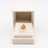 Anello vintage in oro giallo 8k con quarzo citrino