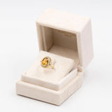 Anello vintage in oro giallo 8k con quarzo citrino
