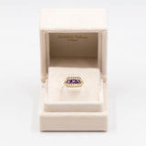 Anel vintage "RESERVADO" em ouro amarelo 8k com ametistas, década de 70