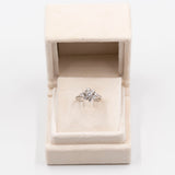 Anello vintage in oro bianco 14k con diamanti (0,90ctw), anni '60