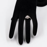 Anello vintage in oro bianco 14k con diamanti (0,90ctw), anni '60