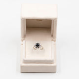 Vintage 18k White Gold Sapphire (1,40ct) & Diamonds (0,16ctw) Ring, 60s