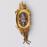 Antiker Anhänger aus 14-karätigem Gold und Silber mit Diamanten im Rosenschliff, Ende des 800. Jahrhunderts